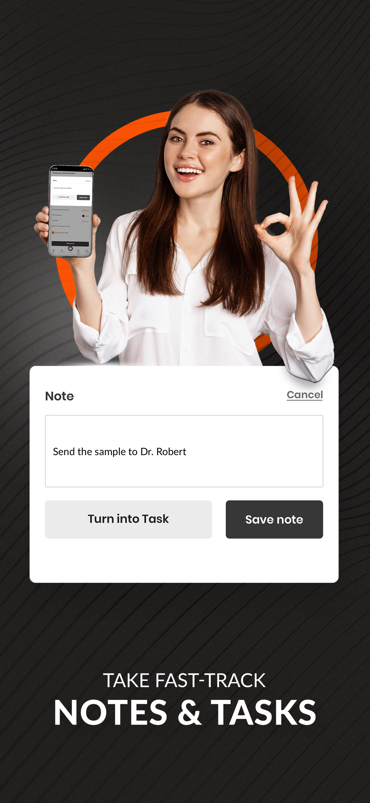 Take fast track notes and tasks