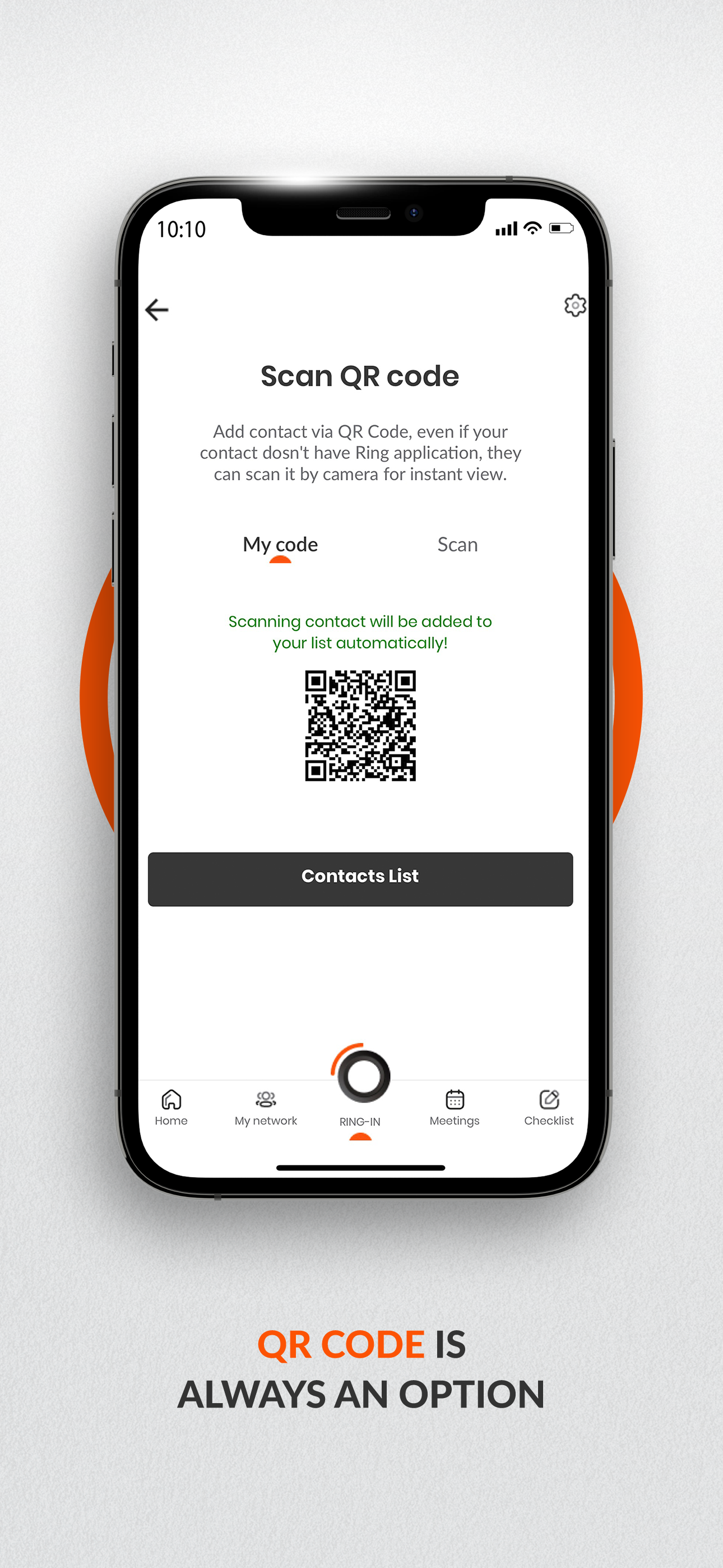 QR code is always option
